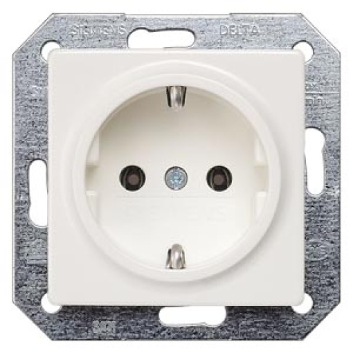 DELTA isystem SCHUKO socket outlet titanium white without claws
