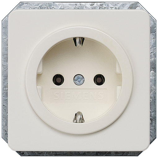 DELTA profil SCHUKO socket outlet titanium white without claws