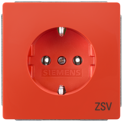 DELTA style socket outlet with labeling field and incr touch protection orange