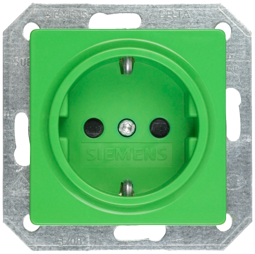 DELTA isystem SCHUKO socket outlet with increased touch protection green