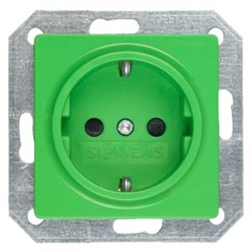 DELTA isystem SCHUKO socket outlet with increased touch protection green