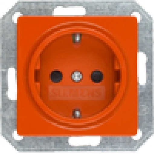 DELTA isystem SCHUKO socket outlet with increased touch protection orange