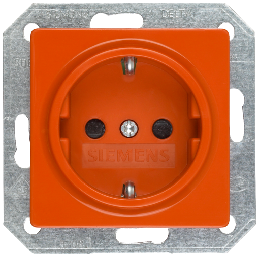 DELTA isystem SCHUKO socket outlet with increased touch protection orange