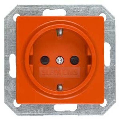 DELTA isystem SCHUKO socket outlet with increased touch protection orange