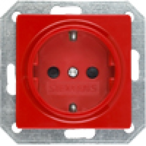 DELTA isystem SCHUKO socket outlet with increased touch protection red