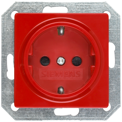 DELTA isystem SCHUKO socket outlet with increased touch protection red