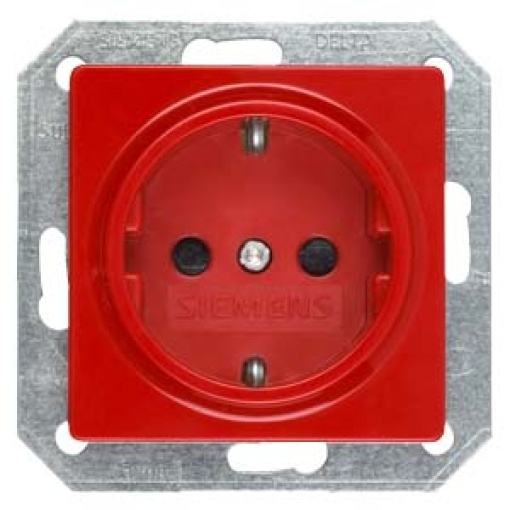 DELTA isystem SCHUKO socket outlet with increased touch protection red