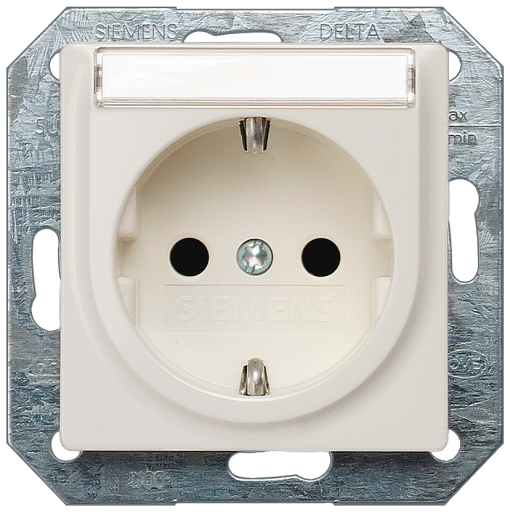 DELTA isystem socket outlet with labeling field and incr touch protection 