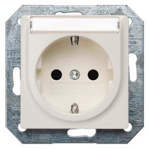 DELTA isystem socket outlet with labeling field and incr touch protection 