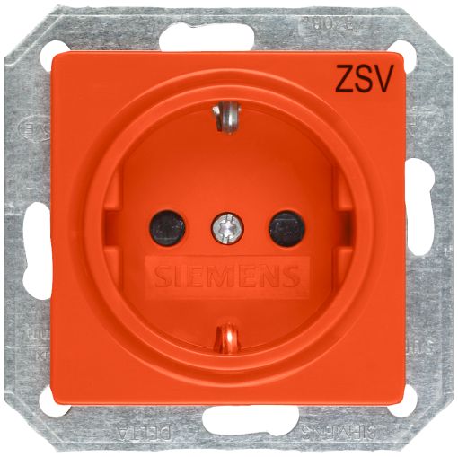 DELTA isystem SCHUKO socket outlet with ZSV inscription and incr touch pr