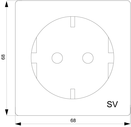 DELTA isystem SCHUKO socket outlet with ZSV inscription and incr touch pr