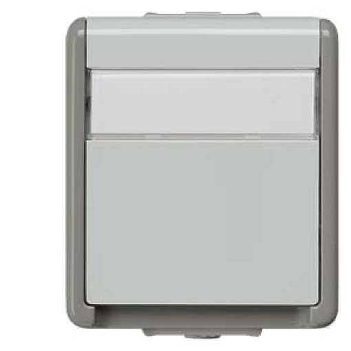 DELTA fläche IP44 surfacem SCHUKO socket outlet single with labeling fiel