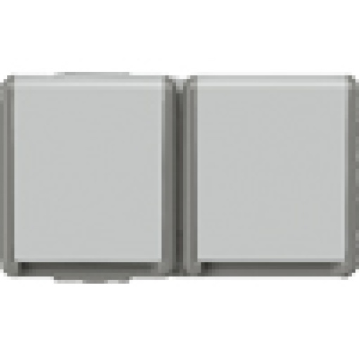 DELTA fläche IP44 surfacem SCHUKO socket outlet double horizontal with in