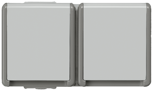 DELTA fläche IP44 surfacem SCHUKO socket outlet double horizontal with in
