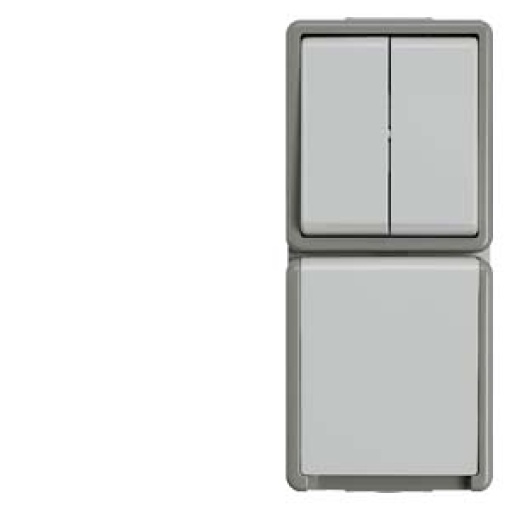 DELTA fläche IP44 surfacem combination of twocircuit switch and socket out