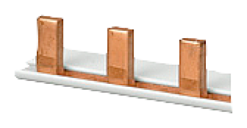 Pin busbar 1phaseAUX 1016 mm long with touch protection 18 mm2