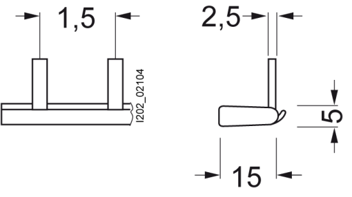 Pin busbar 1phase 1016 mm long with touch protection 25 mm2 without end caps