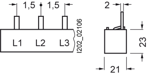 Pin busbar 3phase 1016 mm long with touch protection 25 mm2 without end caps