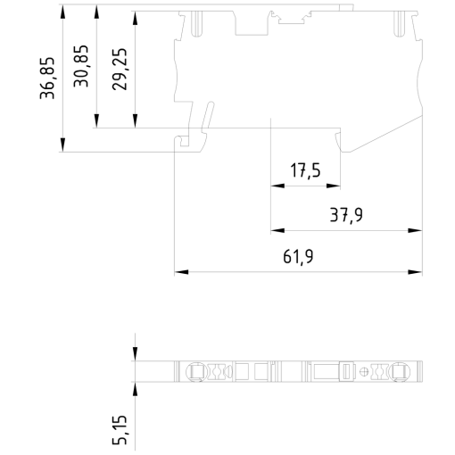 IPO terminals isolating blade terminal
