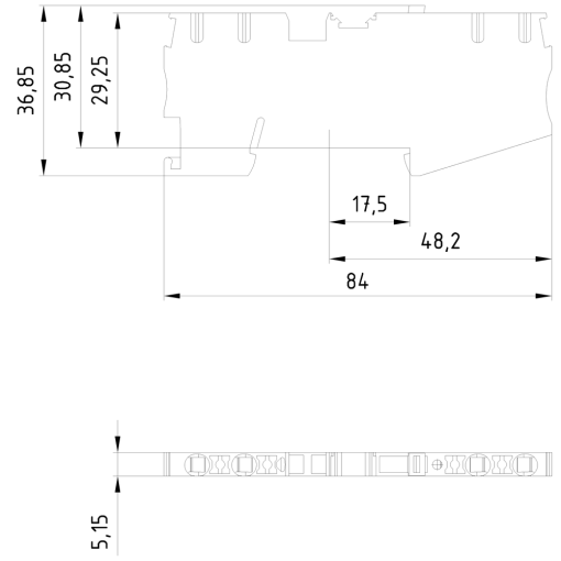 IPO terminals isolating blade terminal