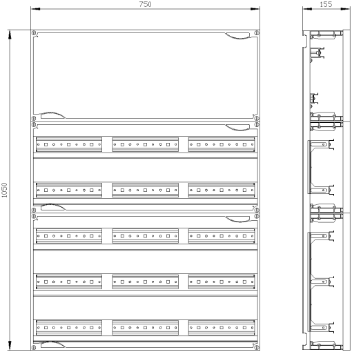 ALPHA 400 rapid mounting kit H1050 W750 2 terminal blocks 5 rows REG