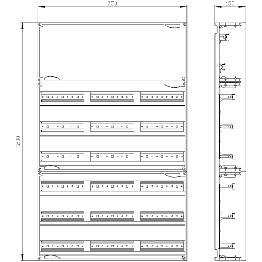 ALPHA 400 rapid mounting kit H1200 W750 2 terminal blocks 6 rows REG