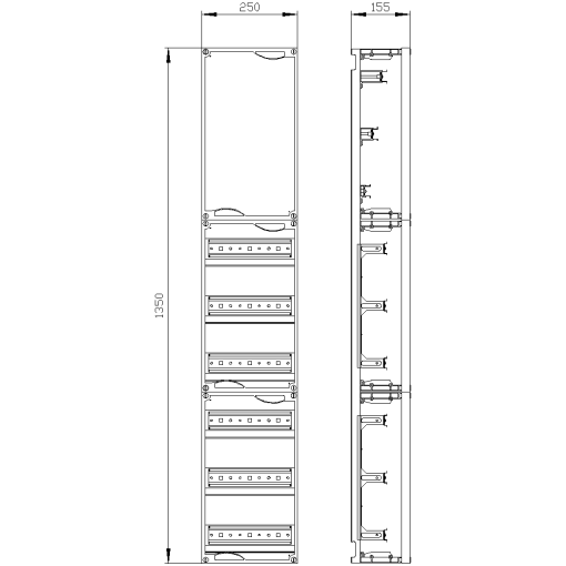 ALPHA 400 rapid mounting kit H1350 W250 3 terminal blocks 6 rows REG