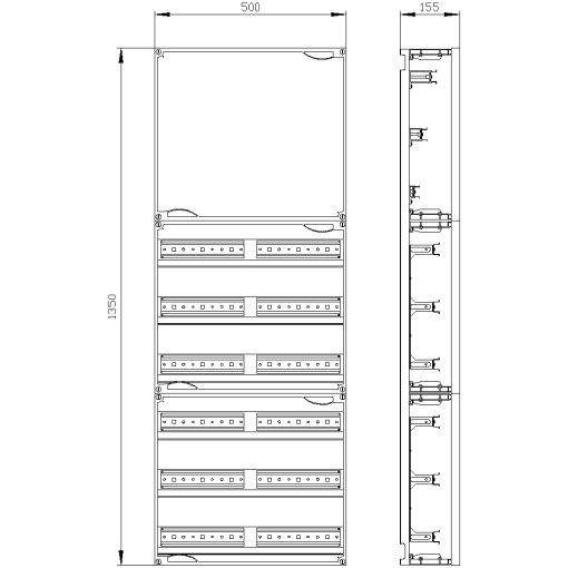 ALPHA 400 rapid mounting kit H1350 W500 3 terminal blocks 6 rows REG