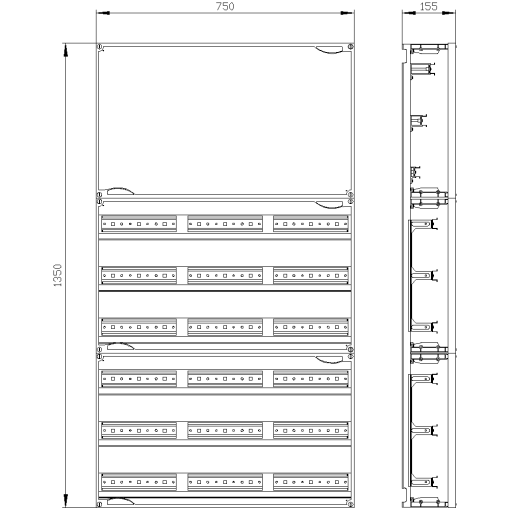 ALPHA 400 rapid mounting kit H1350 W750 3 terminal blocks 6 rows REG