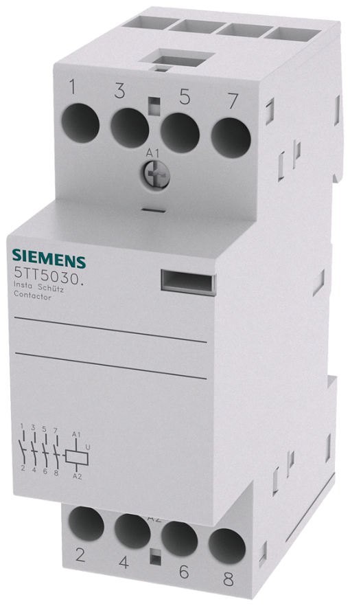 Insta contactor with 4 NO contacts contact for 230 V AC 400 V 25 A control 