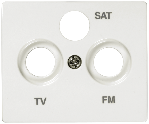 IRIS Cover plate for R TV SAT socket 3hole polar white