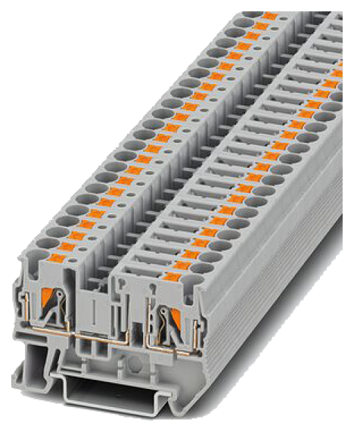 Isolating terminal 4 mm2 62 mm width gray