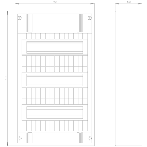 SIMBOX XL surfacemounting without door 3tier 3x 12 MW 14 MW protection 