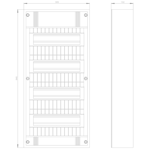 SIMBOX XL surfacemounting without door 4tier 4x 12 MW 14 MW protection 