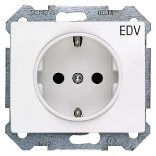 IRIS SCHUKO socket outlet 1016 A 250 V with inscription EDV Polar White with