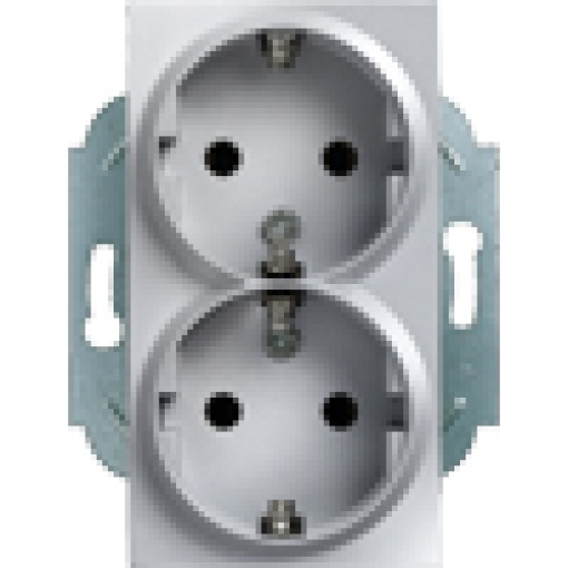 DELTA miro SCHUKO double socket outlet insert with incr touch protection al
