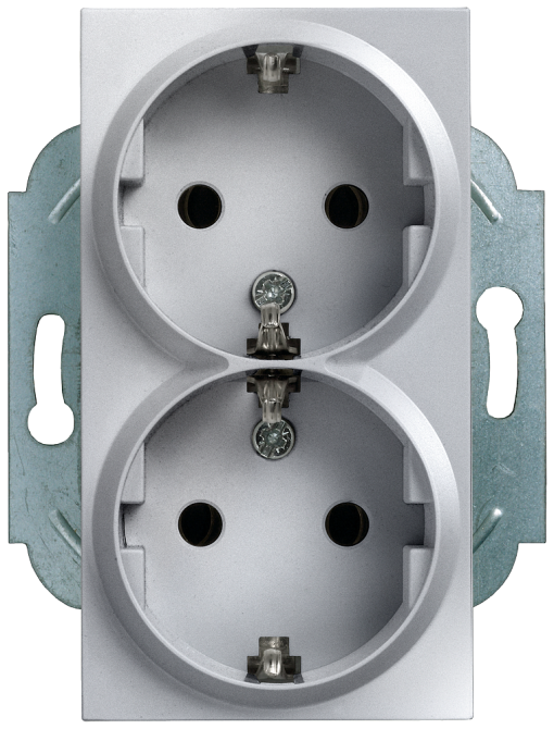 DELTA miro SCHUKO double socket outlet insert with incr touch protection al