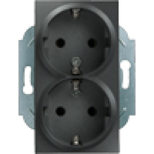 DELTA miro SCHUKO double socket outlet insert with incr touch protection ca