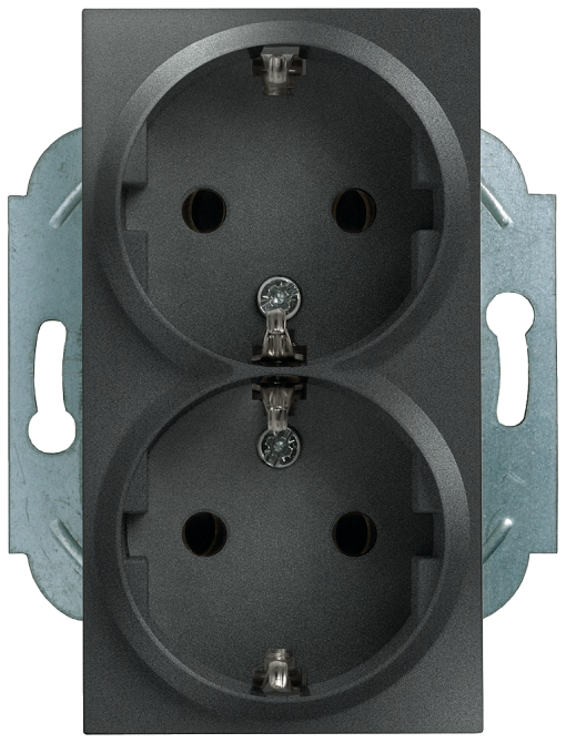 DELTA miro SCHUKO double socket outlet insert with incr touch protection ca