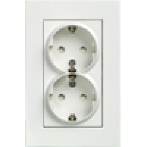 DELTA miro SCHUKO double socket outlet with incr touch protection titanium 
