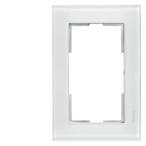 DELTA miro glass white frame double for double socket outlet