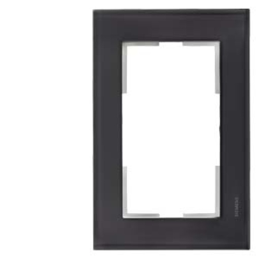 DELTA miro glass black frame double for double socket outlet