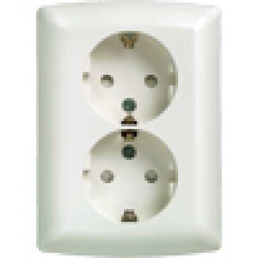 DELTA isystem SCHUKO double socket outlet with incr touch protection titan