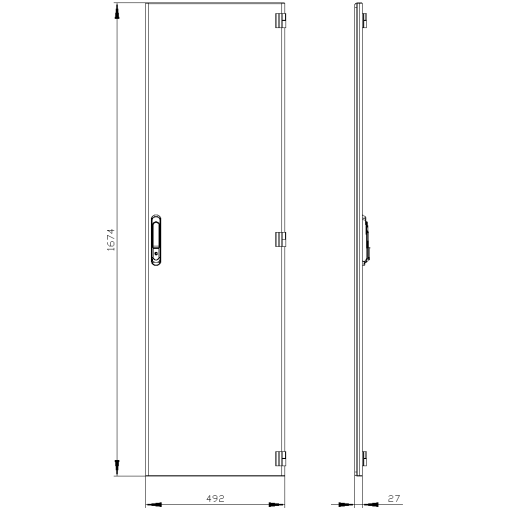 SIVACON door right IP55 H 1800 mm W 500 mm protection class 1