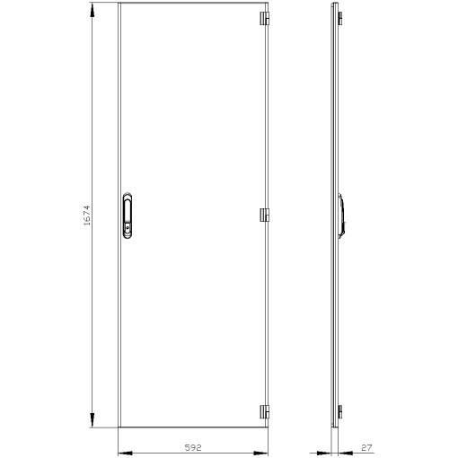SIVACON door right IP55 H 1800 mm W 600 mm protection class 1