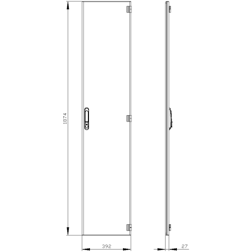 SIVACON door right IP55 H 2000 mm W 400 mm protection class 1