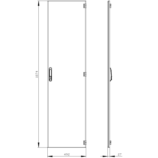 SIVACON door right IP55 H 2000 mm W 500 mm protection class 1