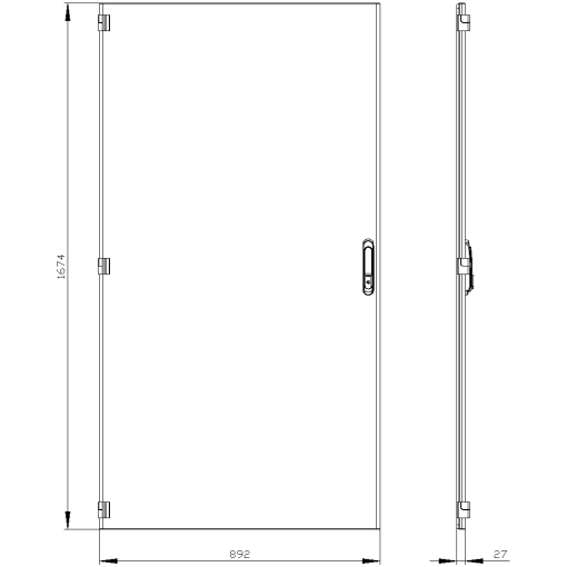 SIVACON door left IP55 H 1800 mm W 900 mm protection class 1