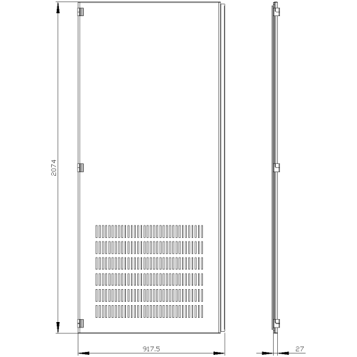SIVACON door half left openings IP20 H 2200 mm W 900 mm protection cl
