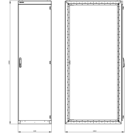 SIVACON switchgear cabinet empty enclosure without side panels acc to IEC